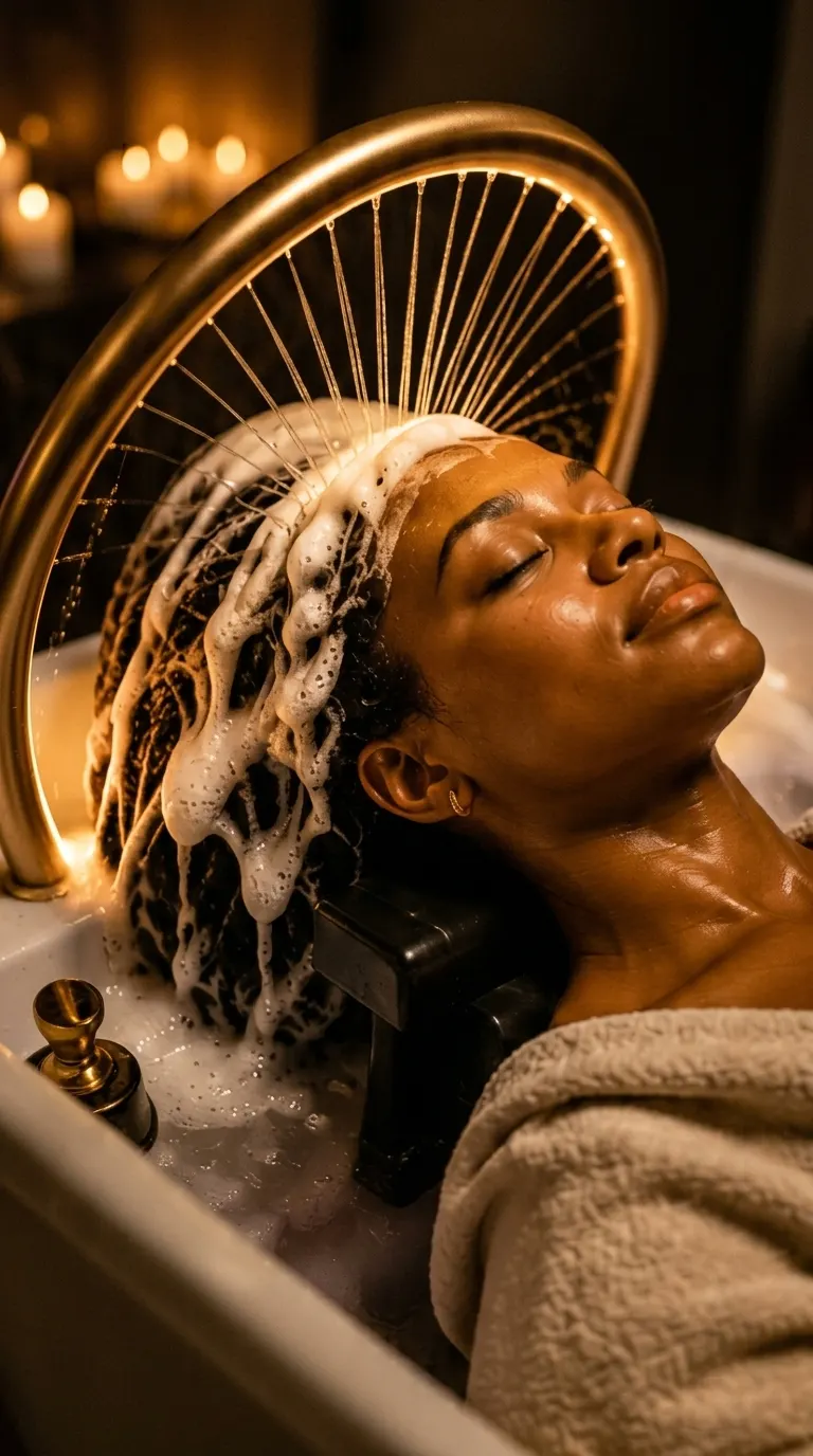 Cliente en soin dans la cabine Hair Spa